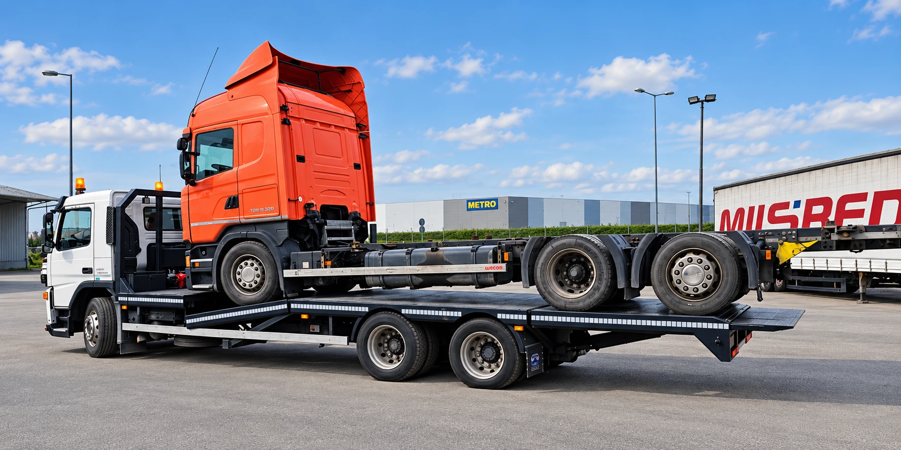 Cubeex šlep vozilo sa tegljačem na platformi